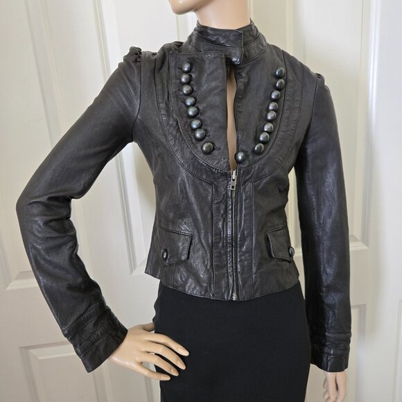 Rock & Republic Collection Vintage Leather Jacket SZ S Black - Picture 1 of 13